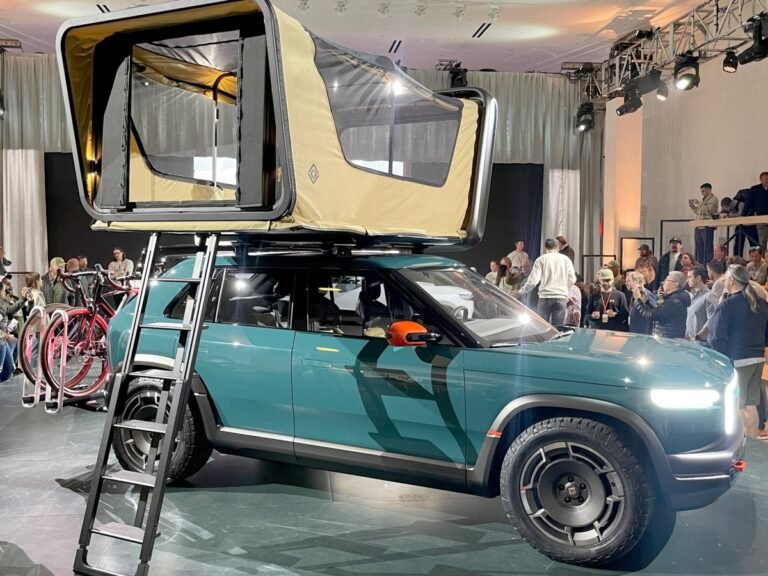 Rivian's New Rooftop 'treehouse' Stage Comes With A Movie Projector