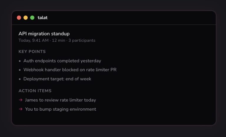 Talat's Ai Meeting Notes Stay On Your Computer, Not In