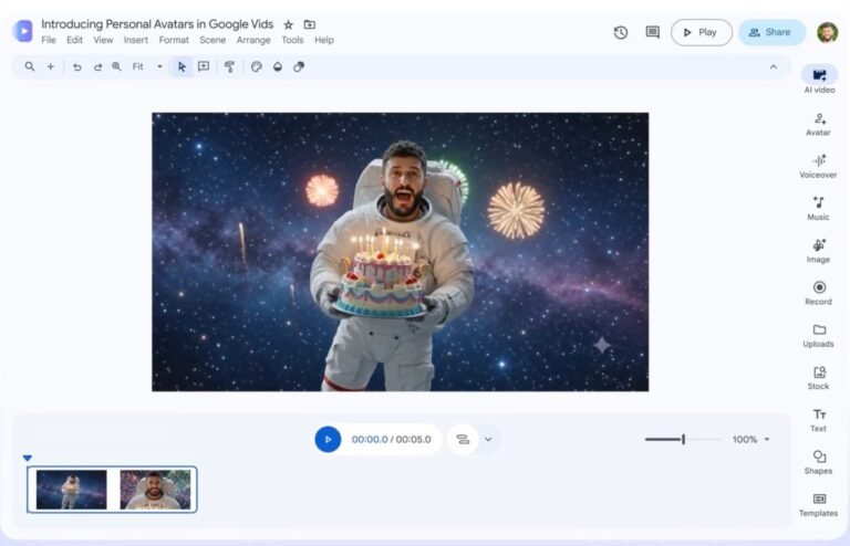 Google Vids Now Lets You Star In Your Own Ai